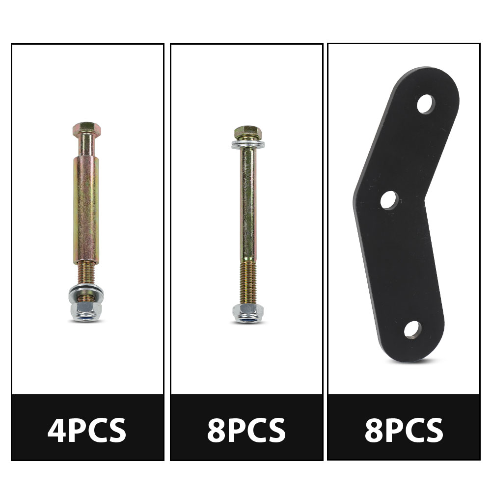 PIT66 Front & Rear 2" Shackle Relocation Lift Kit Black Fit for Jeep Wrangler YJ 1987-1995