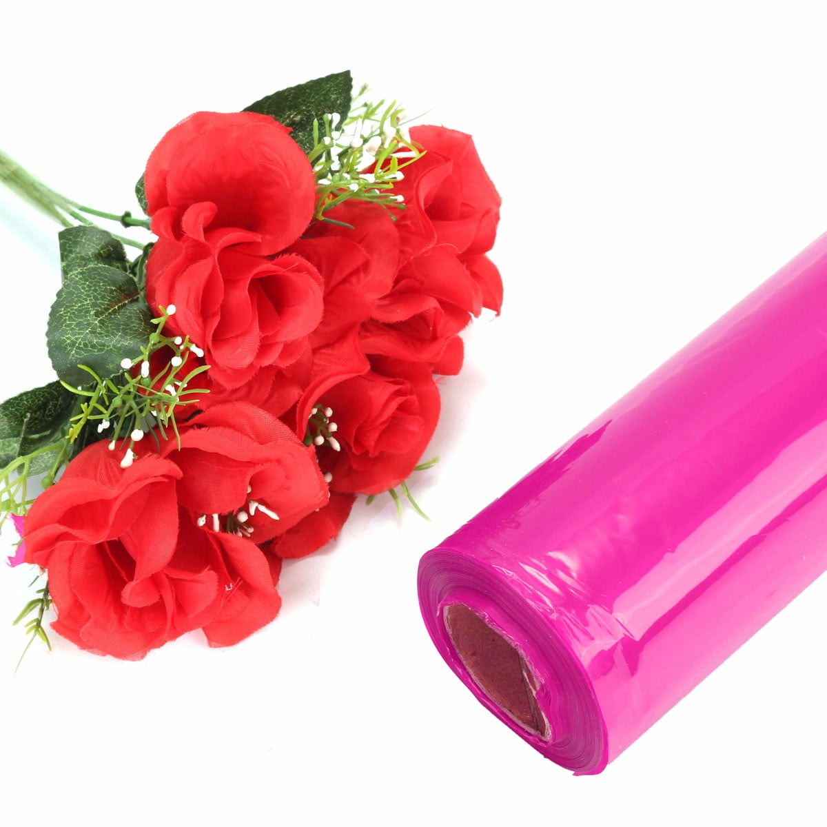 Oasis 80cm Wide Pink Floral Cellophane Film Roll For Gift Wrapping - 30 Micron - View #4