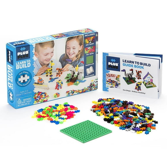Plus-Plus - Apprendre à Construire - 400 Pièces - Jeu de Construction Créatif - Mélange de Couleurs Basiques et Néon dans une Boîte - Enfants de 5 à 12 Ans