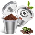 thumbnail image 1 of Cápsulas K reutilizables NOALTO de acero inoxidable, paquete de 2, para Keurig, 1 of 8