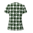 thumbnail image 5 of Wukai Green White Christmas Tree Lumberjack Plaid Casual V-Neck Graphic Tees for Women: Lightweight and Breathable Summer Tops with Stylish Design-XX-Large, 5 of 8