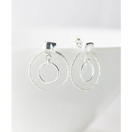 A&M - Sterling Silver Square Twist Hoop Stud Earrings - Walmart.com ...