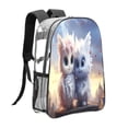 thumbnail image 3 of Honeii Cute Animal Couple Print Clear Backpack Heavy Duty Transparent Bag 17" See Through BookBag for Women Men Adults Work Festival Sports Travel, 3 of 7