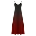 thumbnail image 5 of Summer Dresses for Women under $10! Xqxayjr Summer Casual Maxi Sundress for Women Gradient Color Spaghetti Strap Sleeveless Cami Beach Vacation Dress V Neck Flowy Boho Loose Church Dresses, 5 of 5