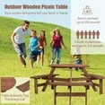 thumbnail image 5 of Wood Picnic Table, Outdoor Round Picnic Table with Built-in Benches, Outside Table and Bench Set for Garden, Backyard, Porch, Patio, 5 of 8
