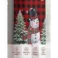 thumbnail image 6 of Christmas Sheer Curtains 45 inches Long, Snowman Elk Pine Tree Leaf Ball Wooden Red Plaid Light Filtering Sheer Window Curtains Rod Pocket Voile Drapes for Bedroom Living Room, 2 Panels 52"W x 45"L, 6 of 6