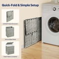 thumbnail image 3 of Rolanstar 90L Laundry Hamper Wicker Laundry Basket with Lid, Handles Clothes Hamper Foldable with 2 Removable Liner Bags, Gray, 3 of 8