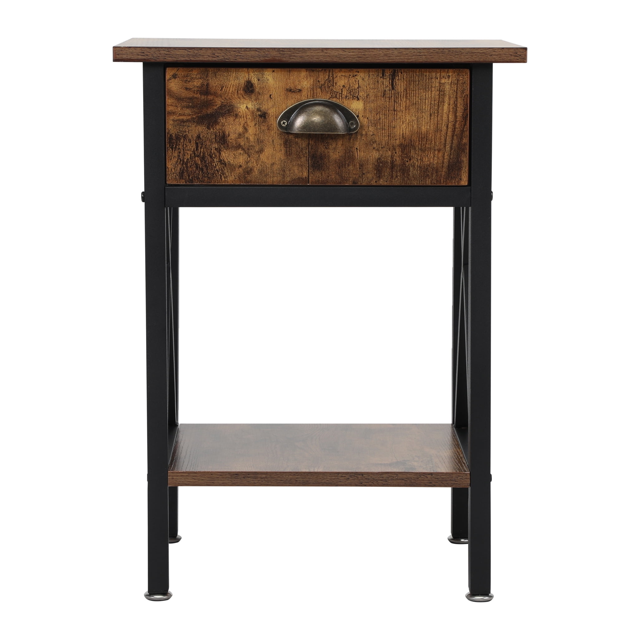 Kepooman Modern Versatile Nightstands, Industrial Bedside Table with Drawer and Storage Shelf, Rustic End Table Side Table Modern Night Stand for Bedroom Living Room Sofa Couch, Brown Kepooman Modern Versatile Nightstands, Industrial Bedside Table with Drawer and Storage Shelf, Rustic End Table Side Table Modern Night Stand for Bedroom Living Room Sofa Couch, Brown