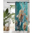 thumbnail image 3 of Ocean Turtle Thermal Insulated Blackout Curtains for Bedroom 90 Length Marine Life Retro Starfish Coral Abstract Room Darkening Curtain 1 Panel Grommet Window Curtain Drape for Living Room, 3 of 7