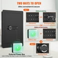 thumbnail image 3 of KFFKFF 25.59" High Concealed Wall Safe, Keypad Access 3-Level Security Safe, Includes 3 Adjustable Shelves & 6 Hooks, Made of Durable Q235 Steel, Features LED Lighting & Alert System for Valuables, 3 of 9