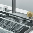 thumbnail image 5 of Matte Gray Stainless Steel Kitchen Sink Set Single Large Bowl Pull Out Mixer Taps Waste Kit 23.64inch Stainless Steel Kitchen Sink Set Single Large Bowl Pull Out Mixer Taps Waste Kit 23.64inch, 5 of 11