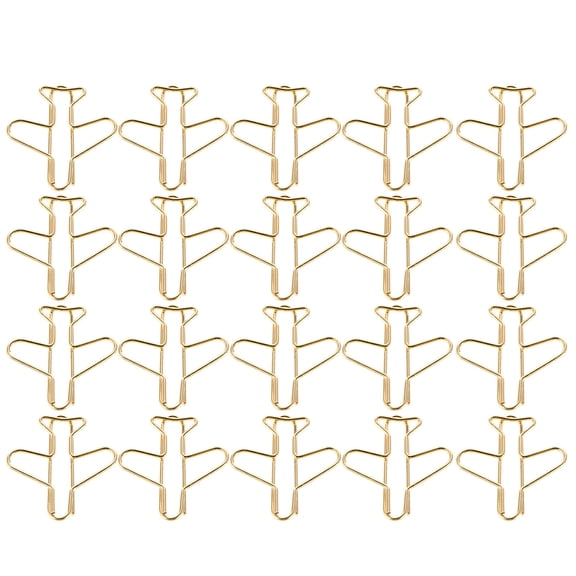 Soimiss 20Pcs Unique Airplane Shaped Paper Clips Metal Clips for Crafts Planner Organization
