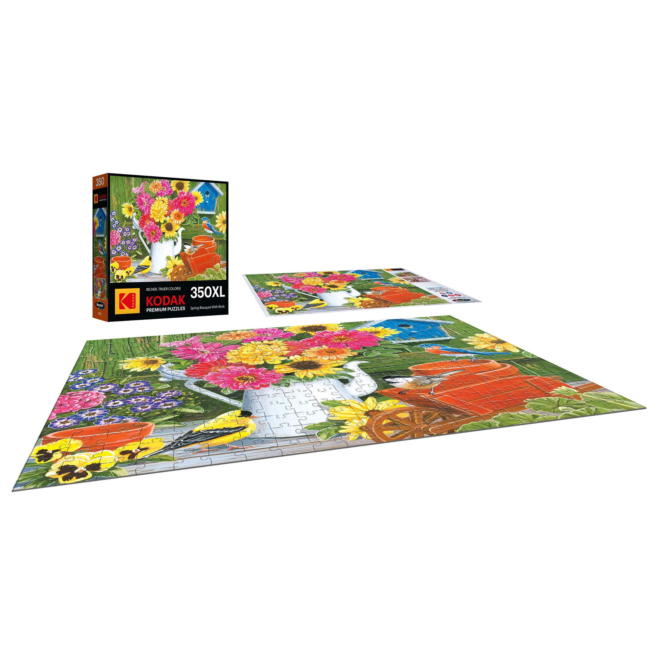 RoseArt Premium 350-Piece Spring Bouquet with Birds Adult Interlocking Puzzle