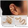 thumbnail image 3 of Miangastore 2pcs Chic Snake Shaped Earring Woman Creative Ear-stud Alloy Ear Jewelry, 3 of 9