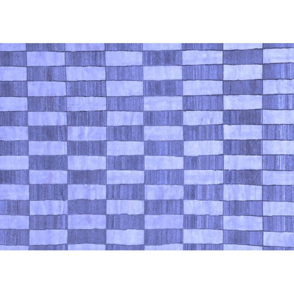 Ahgly Company Machine Washable Indoor Rectangle Abstract Blue Modern Area Rugs, 7' x 10'