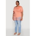 thumbnail image 4 of Womens Plus Size Fringe Sleeve Hem Tee, 4 of 5