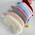 thumbnail image 3 of Plush Eye Mask Elastic Band Travel Sleeping Mask Solid Color Cute Blindfold Eye Cover, 3 of 7