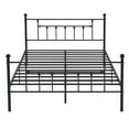thumbnail image 5 of Victorian Queen Size Metal Platform Bed Frame with Headboard & Footboard, No Box Spring Needed, Black, 5 of 15