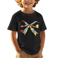 thumbnail image 4 of CPNG Children's Girls and Boys T Shirt Autism Awareness Bow Puzzle Print Loose Fit Tees Summer Casual Crew Neck Short Sleeve T-Shirt, 4 of 8