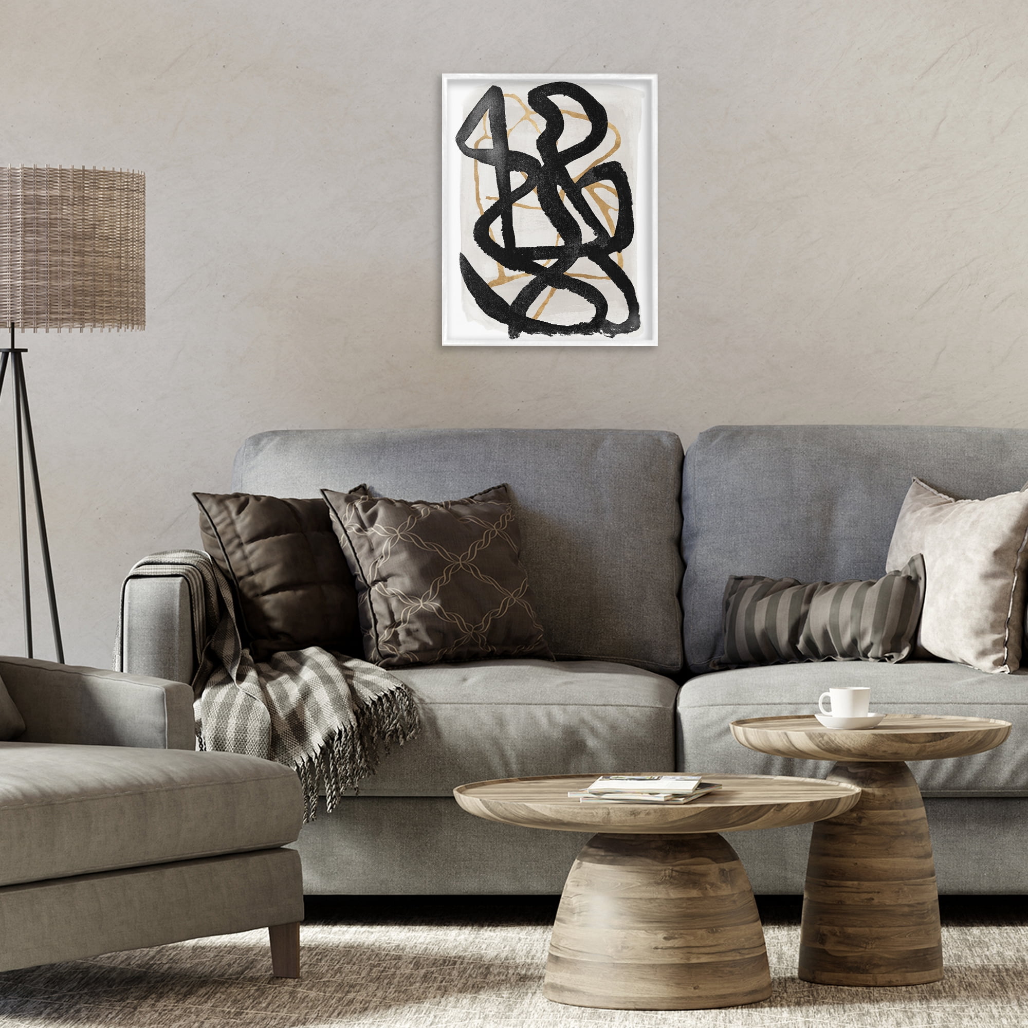 Stupell Industries Hindsight Black & Beige White Framed Giclee Art, design by Lucille Price