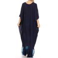thumbnail image 2 of Sakkas Leonor Women's Boho Casual Long Maxi Caftan Dress Kaftan Cover-up LougeWear - 6-NavyTurq - One Size, 2 of 5