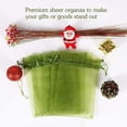 thumbnail image 2 of 100pcs Organza Drawstring Bags Olive Green, 4 x 6 inch Candy Mesh Gift Bags Jewelry Pouches Small Christmas Sachet, 2 of 8