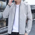 thumbnail image 5 of Mdesiwst Men Jacket Long Sleeve Pocket Zipper Solid Color Stand-up Collar Elastic Cuff Men Sunscreen Coat Men Clothes, 5 of 6