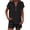 Black, variant on Women's Loose Fit 2 Piece Short Sets Short Sleeve Top with Wide Leg Bermuda Shorts Casual Beach Outfits Light Blue L