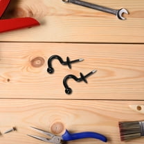 TEHAUX 2Pack Black Curtain Tiebacks Wall Hooks Zinc Alloy for Window Drapery Holder Living Room Homeowners