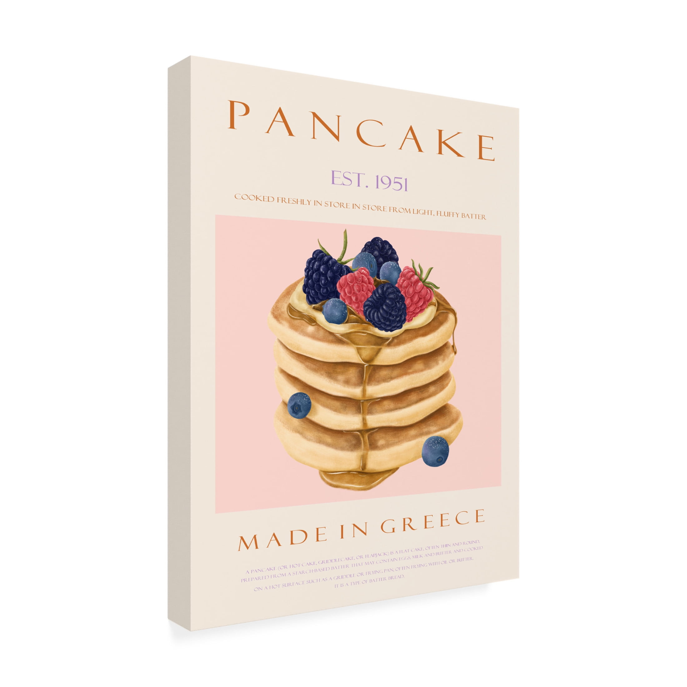 Trademark Fine Art Rikke Londager Boisen Pancakes Est. 1951 Canvas Wall Art