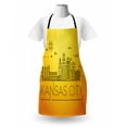 thumbnail image 3 of Kansas City Apron, Minimal Kansas Missouri Linear City Skyline with Typographic Design, Unisex Kitchen Bib with Adjustable Neck for Cooking Gardening, Adult Size, Orange Yellow Black, by Ambesonne, 3 of 4