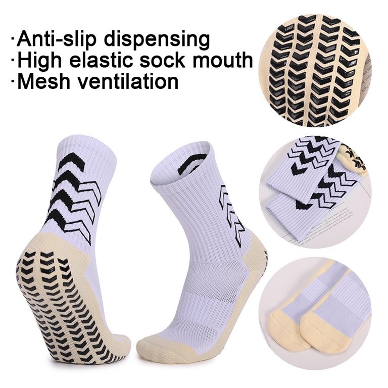 Men's Soccer Socks Non Skid Ball Socks Anti Slip Non Slip Grip Pads for Football  Grip Socks,white，G187890 
