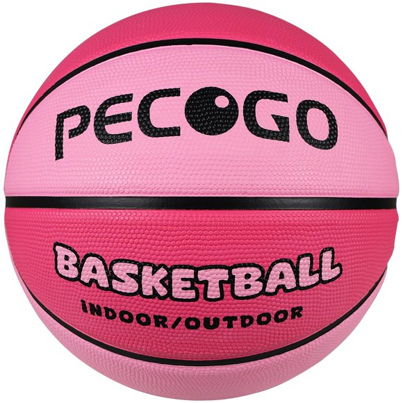 Balón de baloncesto PECOGO, tamaño 6, 72 cm, goma rosa, para interiores y exteriores