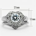 thumbnail image 2 of Luxe Jewelry Designs Women's Stainless Steel Heart Design Wedding Ring with Cubic Zirconia Stones -, 2 of 4