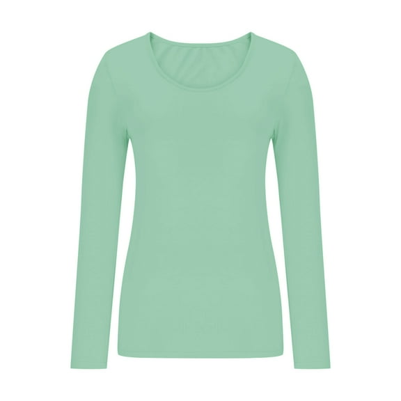 Long Sleeve Shirts for Women, Women's Long Sleeve Extra Wide Scoop-Neck T-Shirt Under Scrub