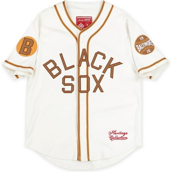 Big Boy Baltimore Black Sox S2 Heritage Mens Baseball Jersey [Ivory White - 3XL]
