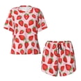 thumbnail image 4 of Kdxio Strawberries Print Pajamas Sets for Women Short-Sleeved Pjs with Lounge Shorts Two Piece Sleepwear S-4XL, 4 of 9