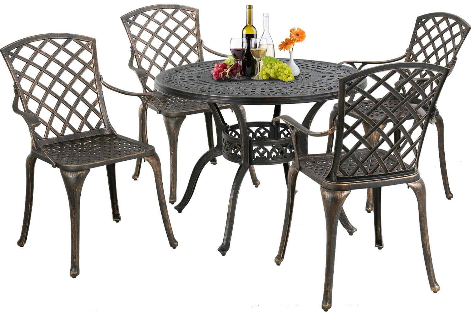 Fdw Patio Dining Set Outdoor Dining Table Set Dining Chairs Set Of 4 Outdoor Dining Set Wrought