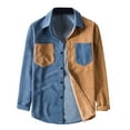 thumbnail image 1 of Chaqueta camisera de hombre con múltiples bolsillos y costuras de pana Pompotops oipoqjl12383, 1 of 5