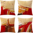 thumbnail image 1 of ORUYROP Throw Pillow Covers18x18 Set of 4 Farmhouse Abstract Decorative Pillow Covers Linen Geometric Cushion Covers for Sofa Couch Living Room Outdoor Red 01, 1 of 6