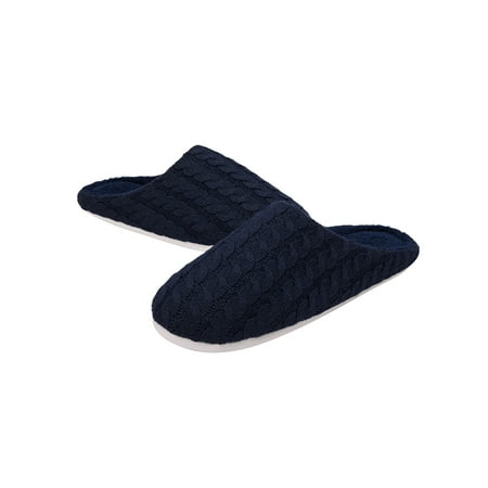 

FALEXO Men s Memory Foam Slippers Soft Plush Warm Slippers For Men Slip on Anti-skid Sole Memory Foam Indoor House Slippers