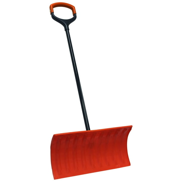 Bigfoot 21" Snow Roller Pusher Snow Shovel with Two Fisted Shock Shield