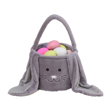Homekingdee Easter Basket with Plush Bunny Ears – 9 x 7.5 Inches Spacious Fabric Easter Basket for Egg Hunts Candy and Gift Storage Easter Home Decor Homekingdee Easter Basket with Plush Bunny Ears – 9 x 7.5 Inches Spacious Fabric Easter Basket for Egg Hunts Candy and Gift Storage Easter Home Decor