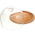 thumbnail image 4 of Homoyoyo Wooden Cake Plate Transparent Glass 1 Set 6.1x6.1x4.7in, 4 of 8