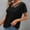 Black, variant on Xqxayjr Summer Tops Tshirt for Womens Under $10 Loose Fit Short Sleeve Plus Size Tshirts Basic Plain V Neck Criss Cross Trendy Spring Tunics Birthday Gifts