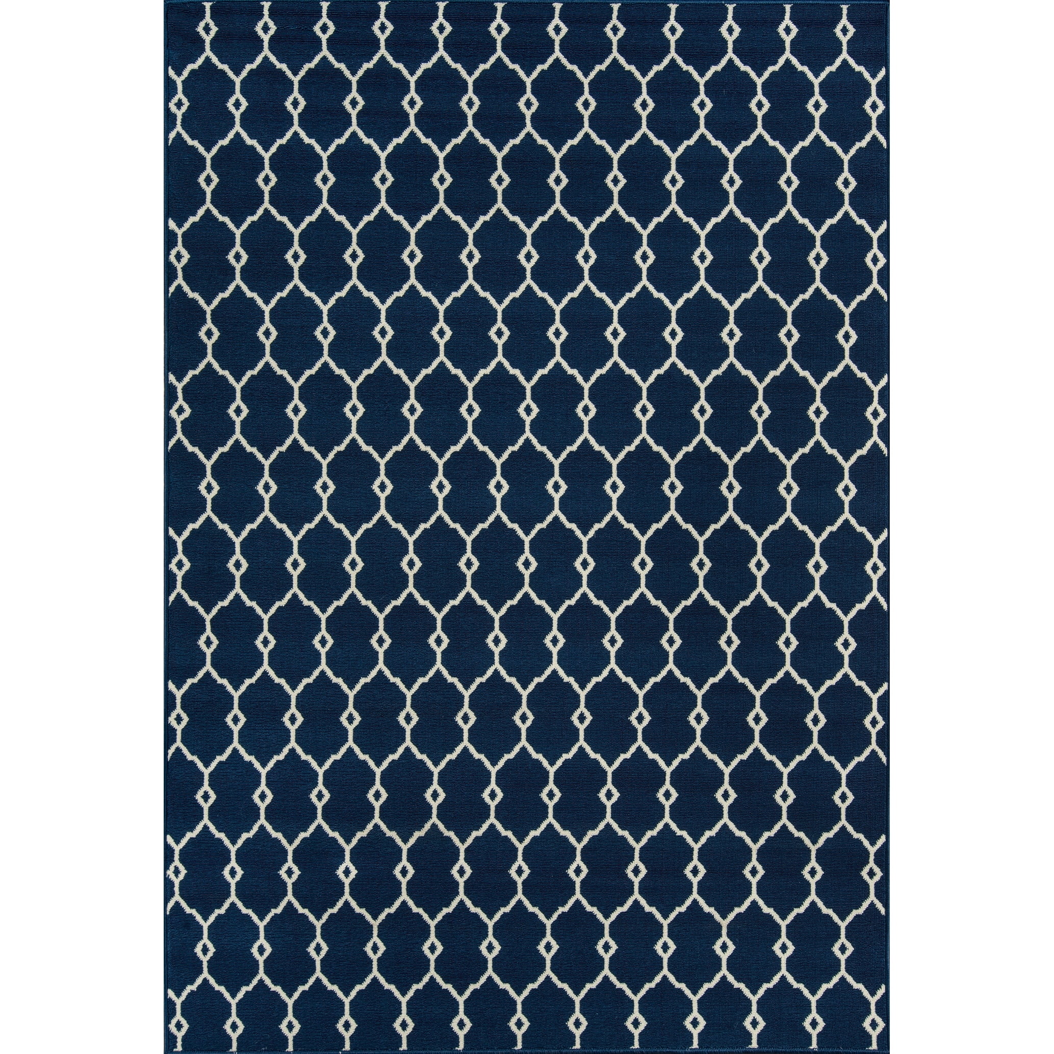 Momeni Rugs , Baja Collection Contemporary Indoor & Outdoor Area Rug, Easy to Clean, UV protected & Fade Resistant, 3'11" x 5'7", Navy Blue