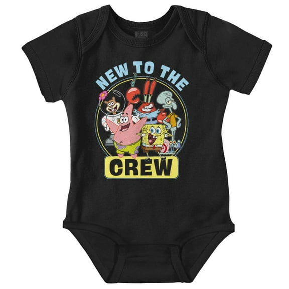 SpongeBob and Friends New to the Crew Romper Boys or Girls Infant Baby Brisco Brands 12M