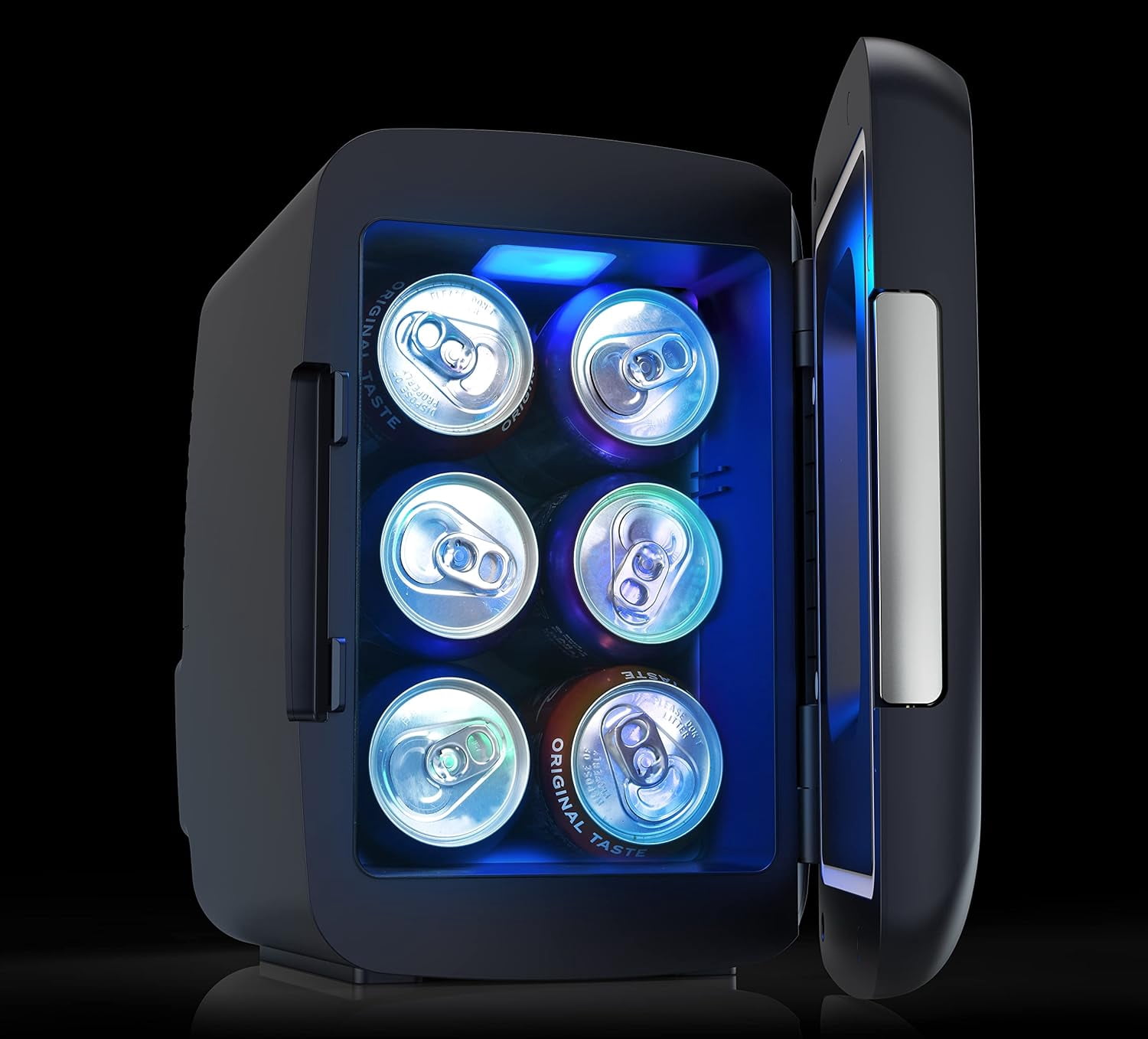 Gaming Light   Beverage Refrigerator, 6 Can, 4 Liters with LED Lights for Home Office Car