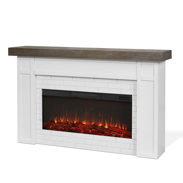 Cravenhall 64" Landscape Electric Fireplace in white