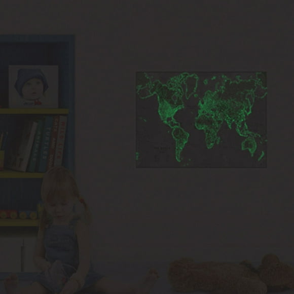 adviicd Creative Luminous Map of World Children's Early Education Light-emitting Wallpap